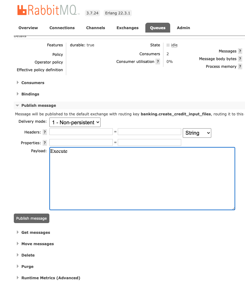 RabbitMQ Publish Message